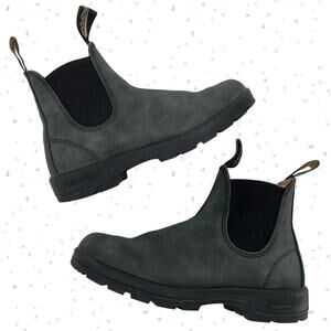 Blundstone Rustic Black Leather Dark Gray Chelsea Style Ankle Boot 587 AU Size 4